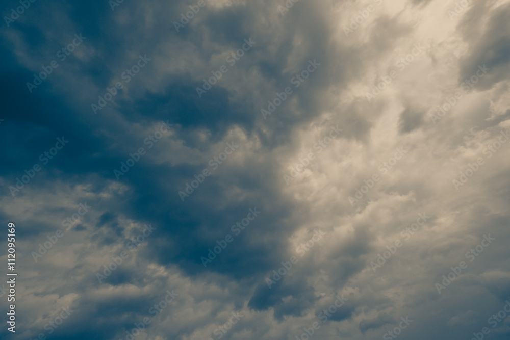 Natural background: dark stormy sky