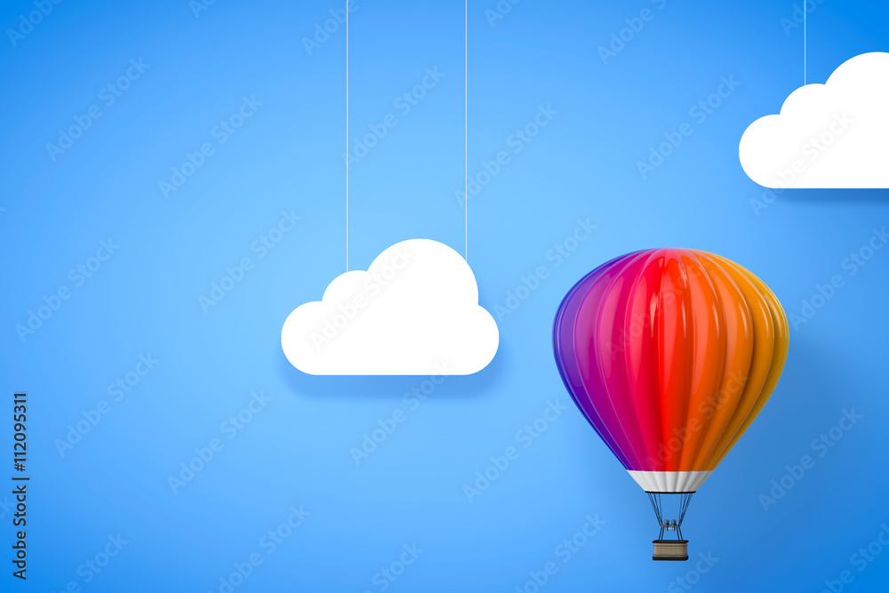 Fototapeta premium Hot Air Balloon. 3d Rendering