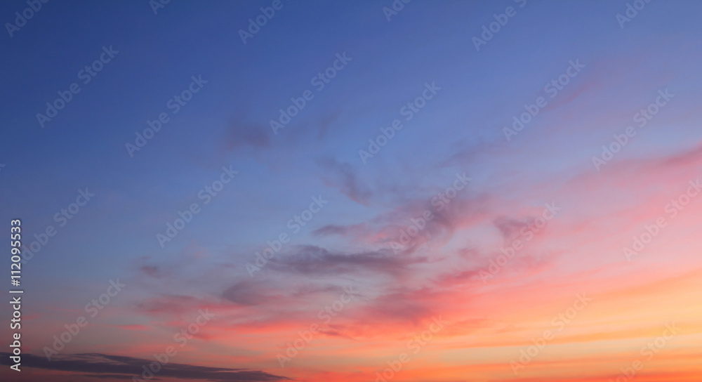 Natural background of the colorful sky and cloud, During the time sunrise and sunset