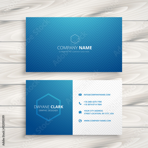 clean simple blue business card