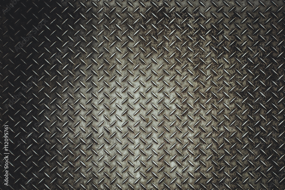 Fototapeta Tylny Grunge stalowy podłogowy tło w vitage świetle