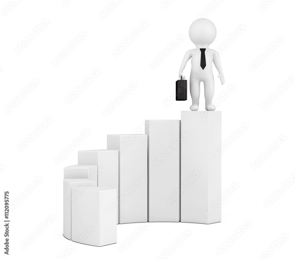 3d Person over Diagram. 3d Rendering 3d Person over Diagram. 3d Rendering