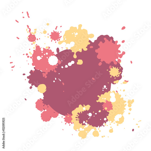 Abstract colorful background with vector bright pait blots. Modern abstract template.