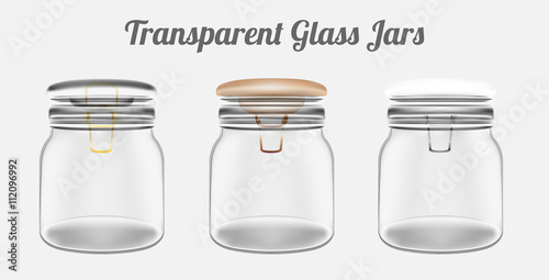 Fotografie, Obraz Transparent Glass Jars