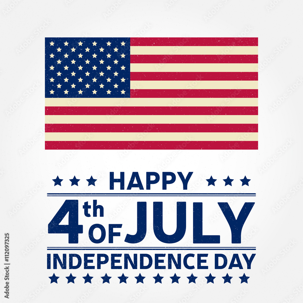 Happy Independence Day background template. Happy 4th of july poster. Happy 4th of july and American flag. Patriotic banner. Vector illustration.