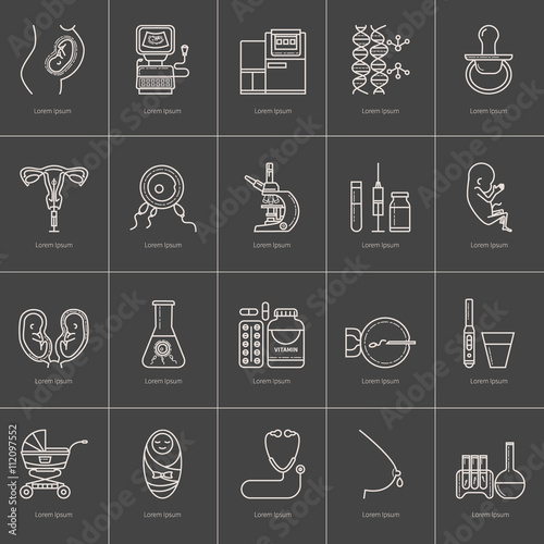 Icons set artificial insemination