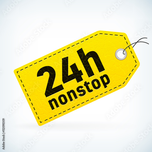 Yellow leather detailed business label 24h nonstop
