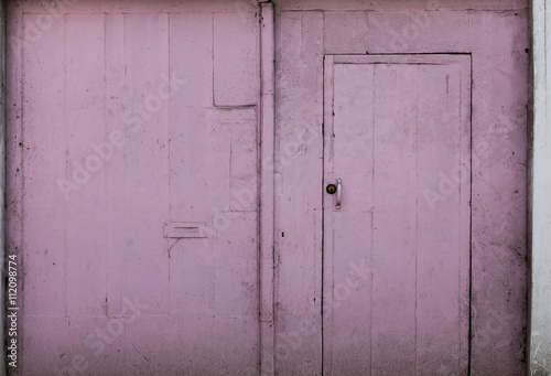 Painted Pink Wooden Door Grunge Texture