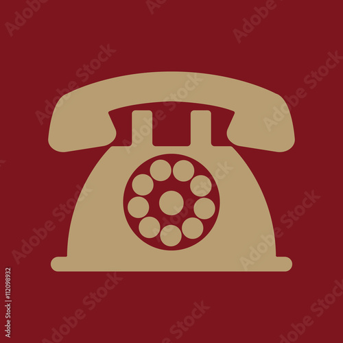 The phone icon. Telephone and support, hotline, helpdesk symbol. Flat