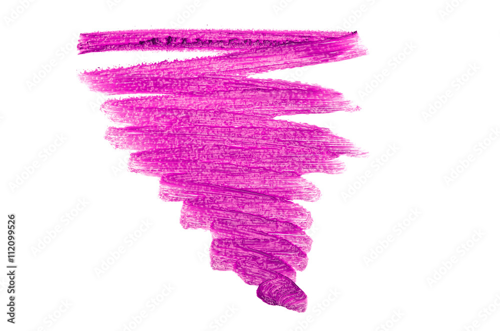Violet color lipstick stroke on white background Violet color lipstick stroke on white background