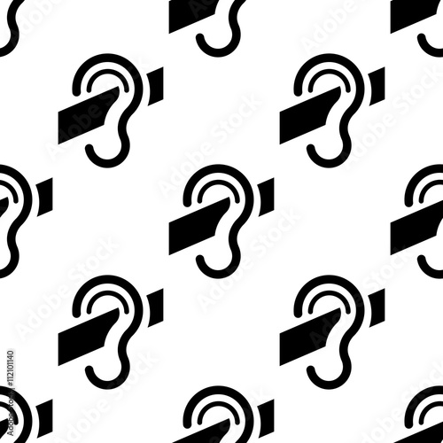 Icono plano patrón con sordera sobre fondo blanco