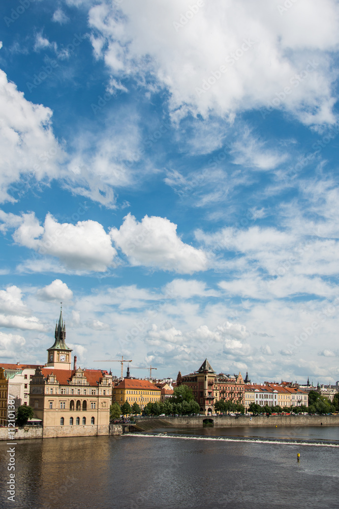 View of Prague on bright day