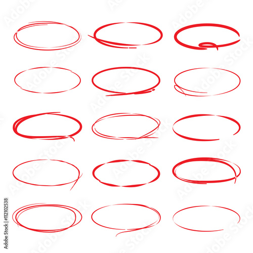 red circle markers