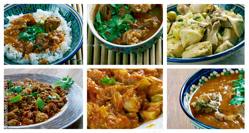  set oriental Indian cuisine.