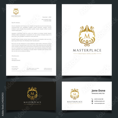 Hotel brand identity. Luxury Logo and Corporate Identity Template. 