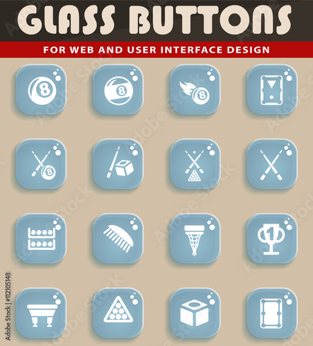 billiards icon set