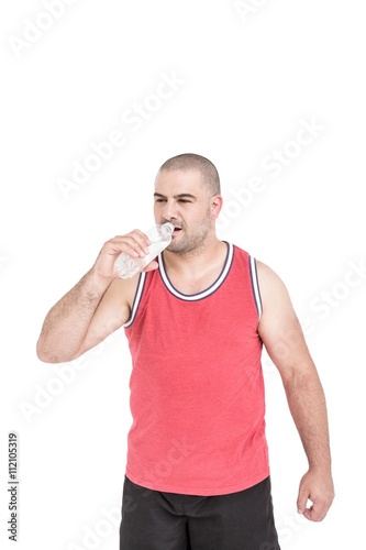 Athlete with drinking water