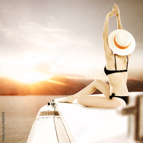 woman and yacht 
