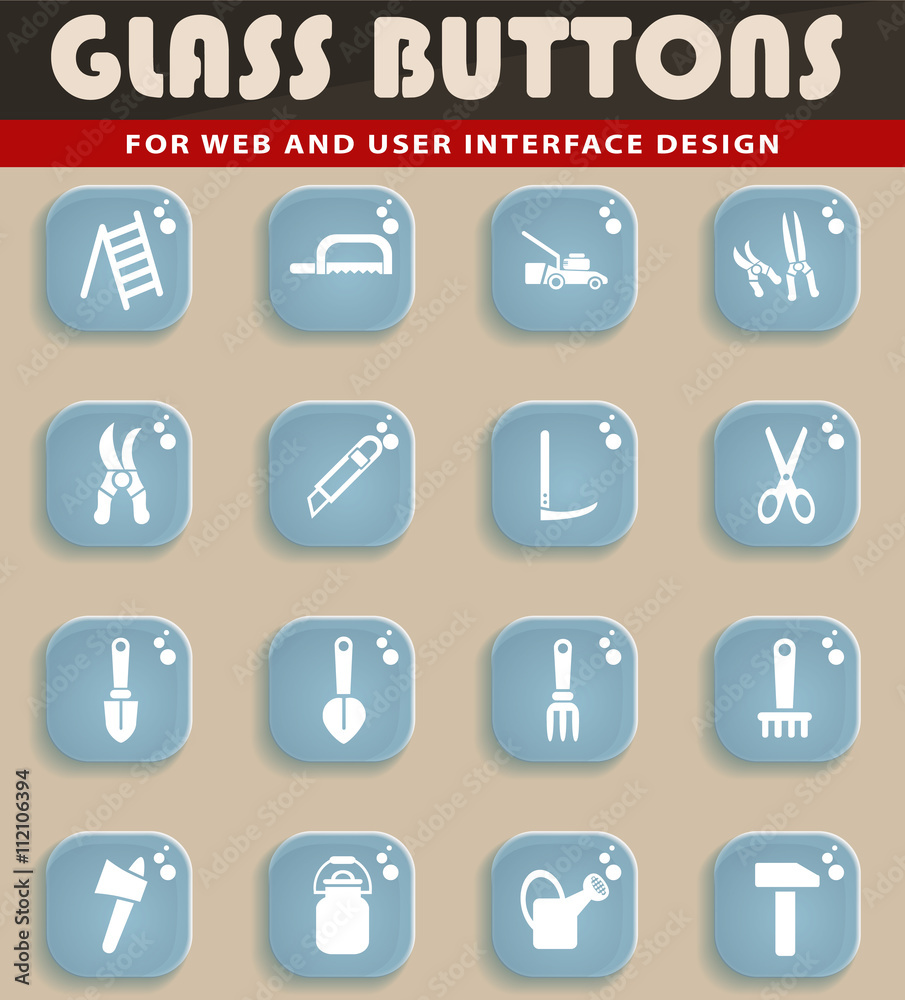 garden tools icon set