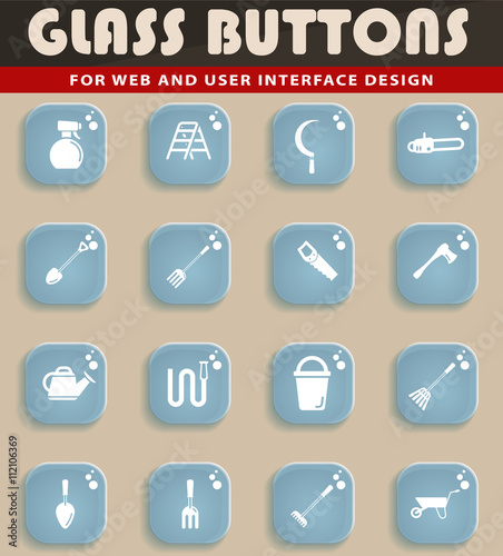 Garden tools simply icons