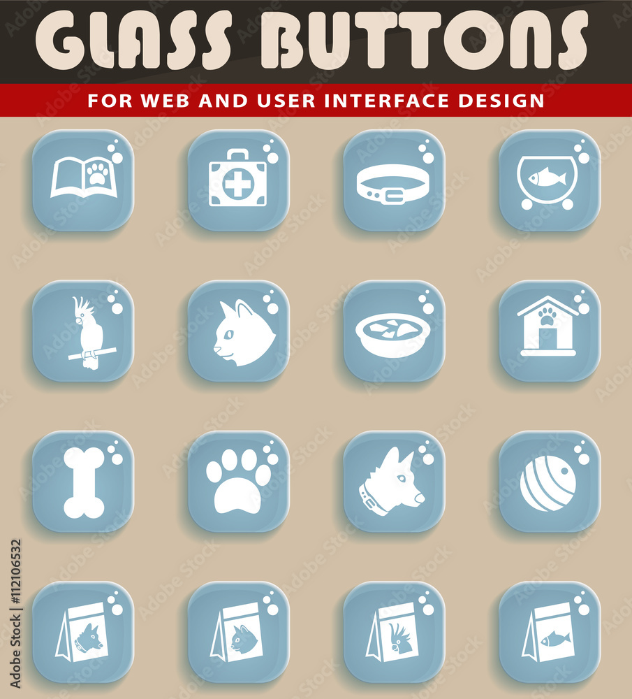 goods for pets icon set