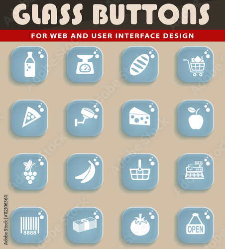 grocery store icon set