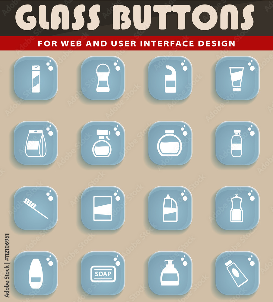 Houshold chemicals icons set Houshold chemicals icons set