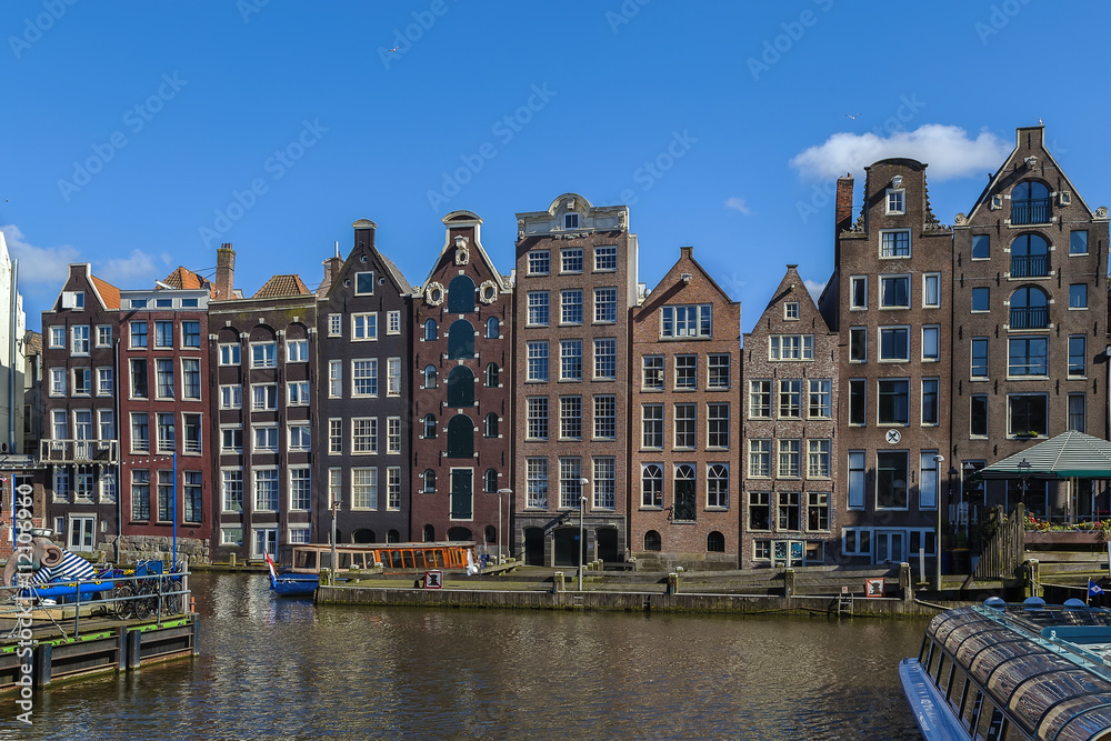 The dancing houses at the Damrak, Amsterdam