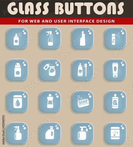household chemicals icon set