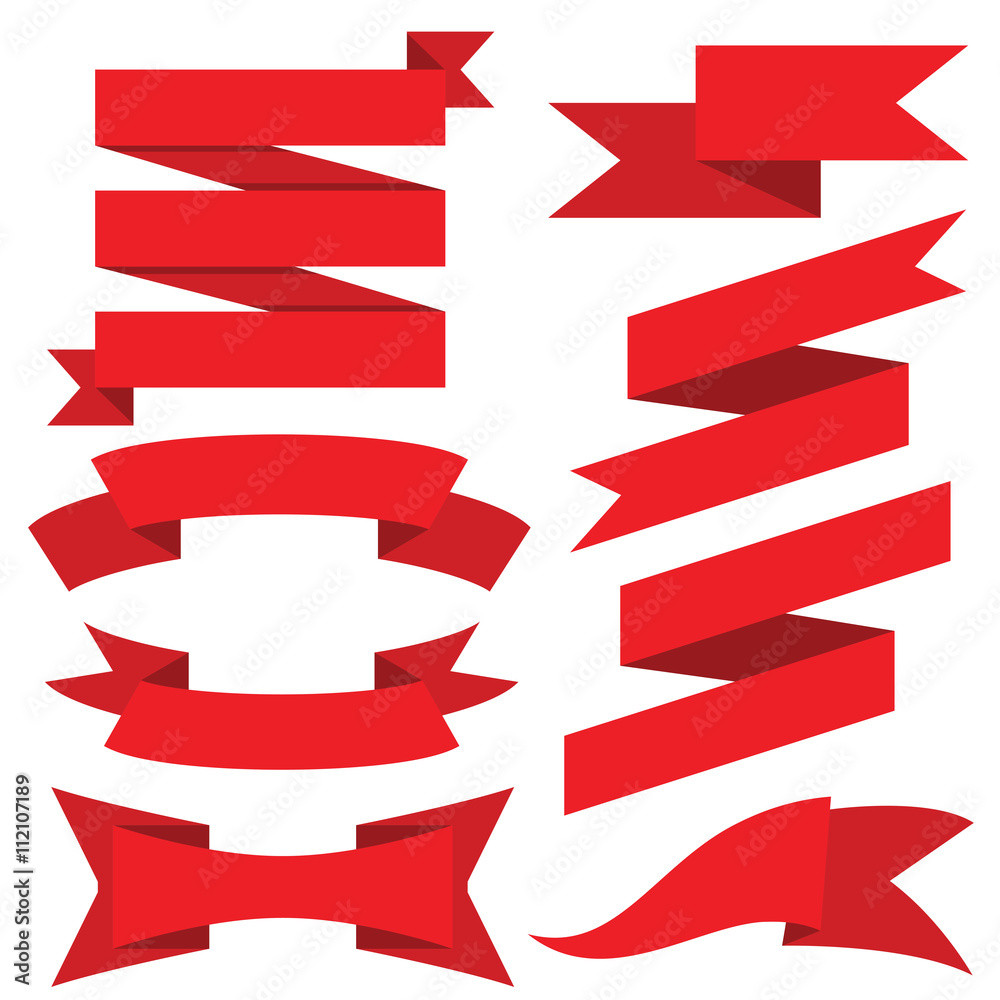 red ribbons, red labels Adobe Stock