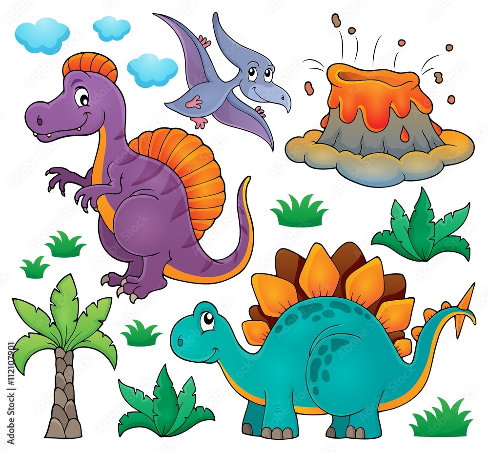Obraz premium Dinosaur topic set 2