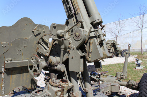 Detail of the Cannon Mechanism-The World War II. National Memorial Hrabyne / Part of Cannon Located in the World War National Memorial Hrabyne photo