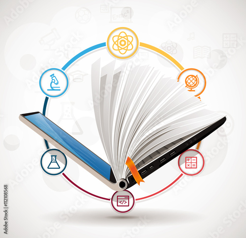 Elearning concept - online learning system - knowledge growth - information concept
