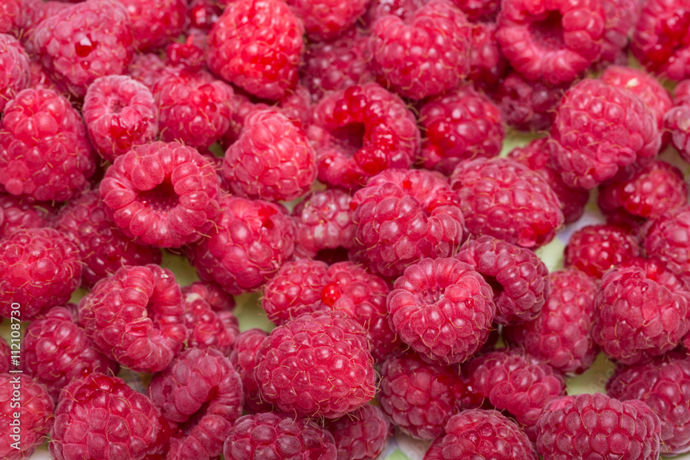 A beautiful selection of freshly picked ripe red raspberries. A beautiful selection of freshly picked ripe red raspberries.