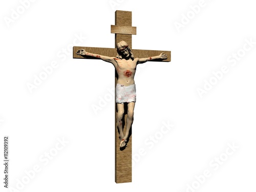 cross with Jesus - 3d render