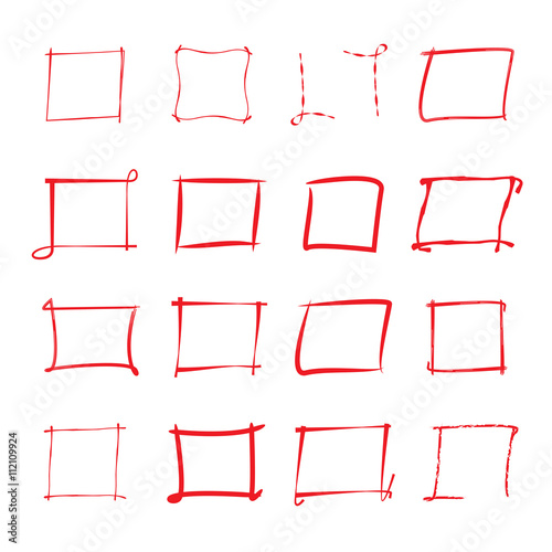 red frames, highlighter elements
