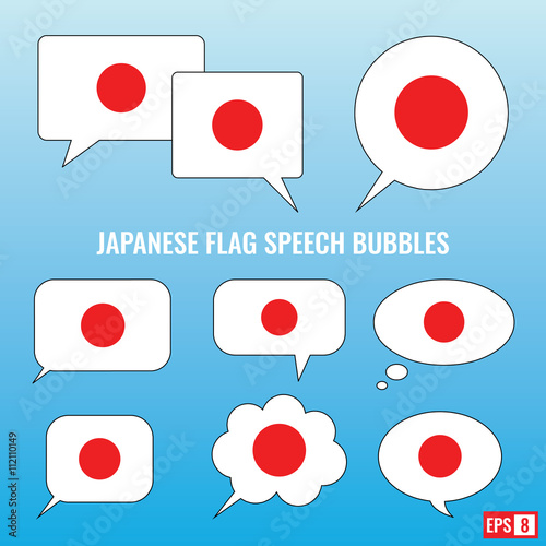 Japanese Flag Speech Bubbles