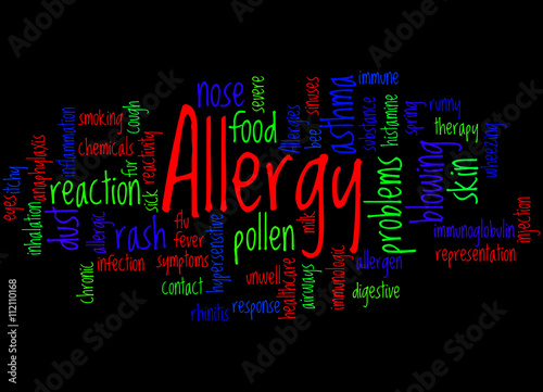Allergy, word cloud concept 8