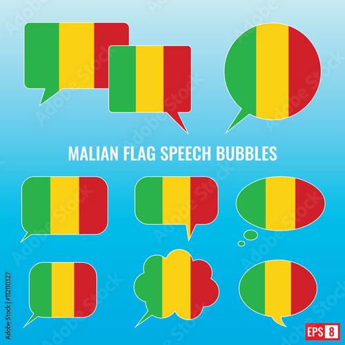 Malian Flag Speech Bubbles