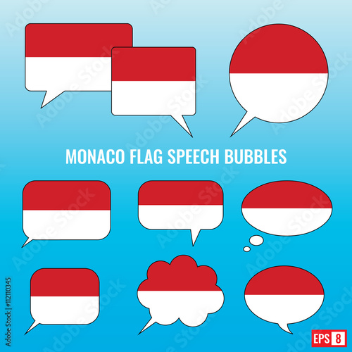 Monaco Flag Speech Bubbles