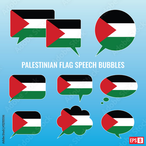 Palestinian Flag Speech Bubbles