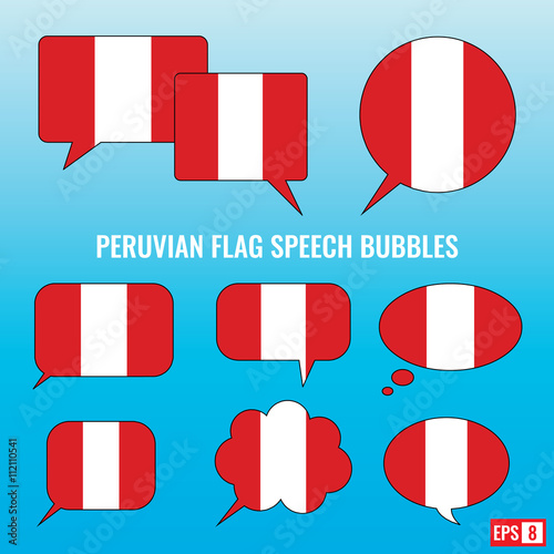 Peru Flag Speech Bubbles