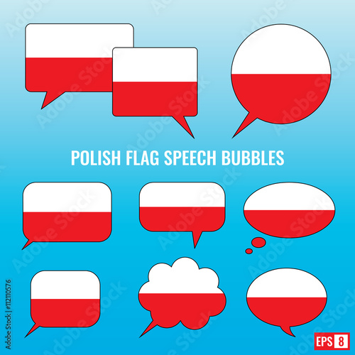 Polish Flag Speech Bubbles