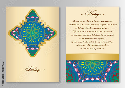 Set of brochure, poster templates Vintage style