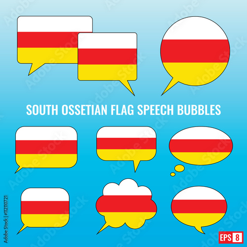 South Ossetian Flag Speech Bubbles