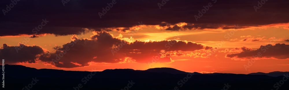 Amazing panoramic sunset
