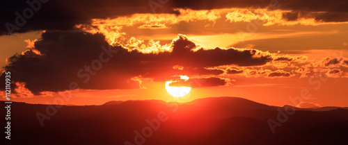 Fototapeta Naklejka Na Ścianę i Meble -  Vibrant sunlight in mountains