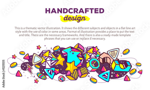 Vector illustration of colorful abstract composition with header