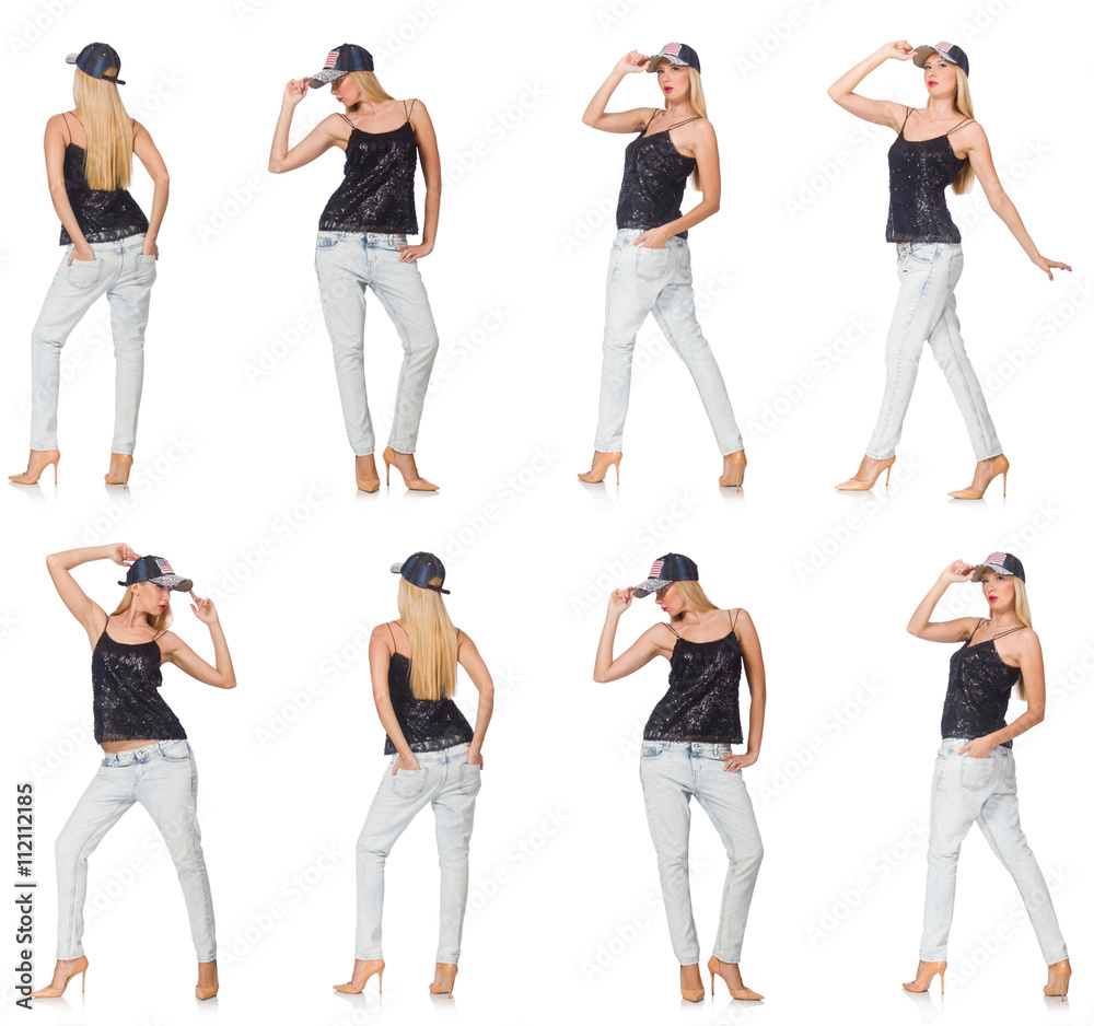 Obraz premium Composite photo of woman in various poses