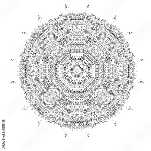 Mandala Illustration for coloring book